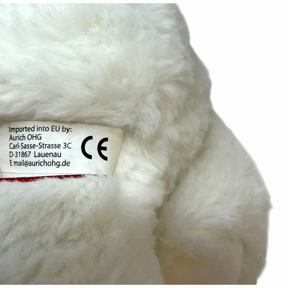 Cream White Plush Bunny‎ Rabbit Stuffed Animal Floppy Ears Pink Nose 10 Inch